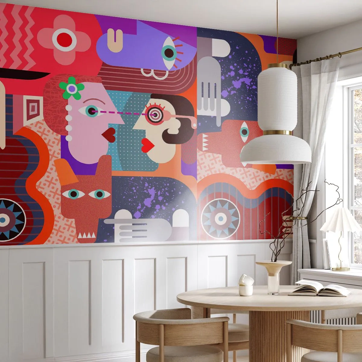 Tapet Standard Eco - Ochi în ochi - Abstracția, Bucată, Chipurile - 400x280 cm