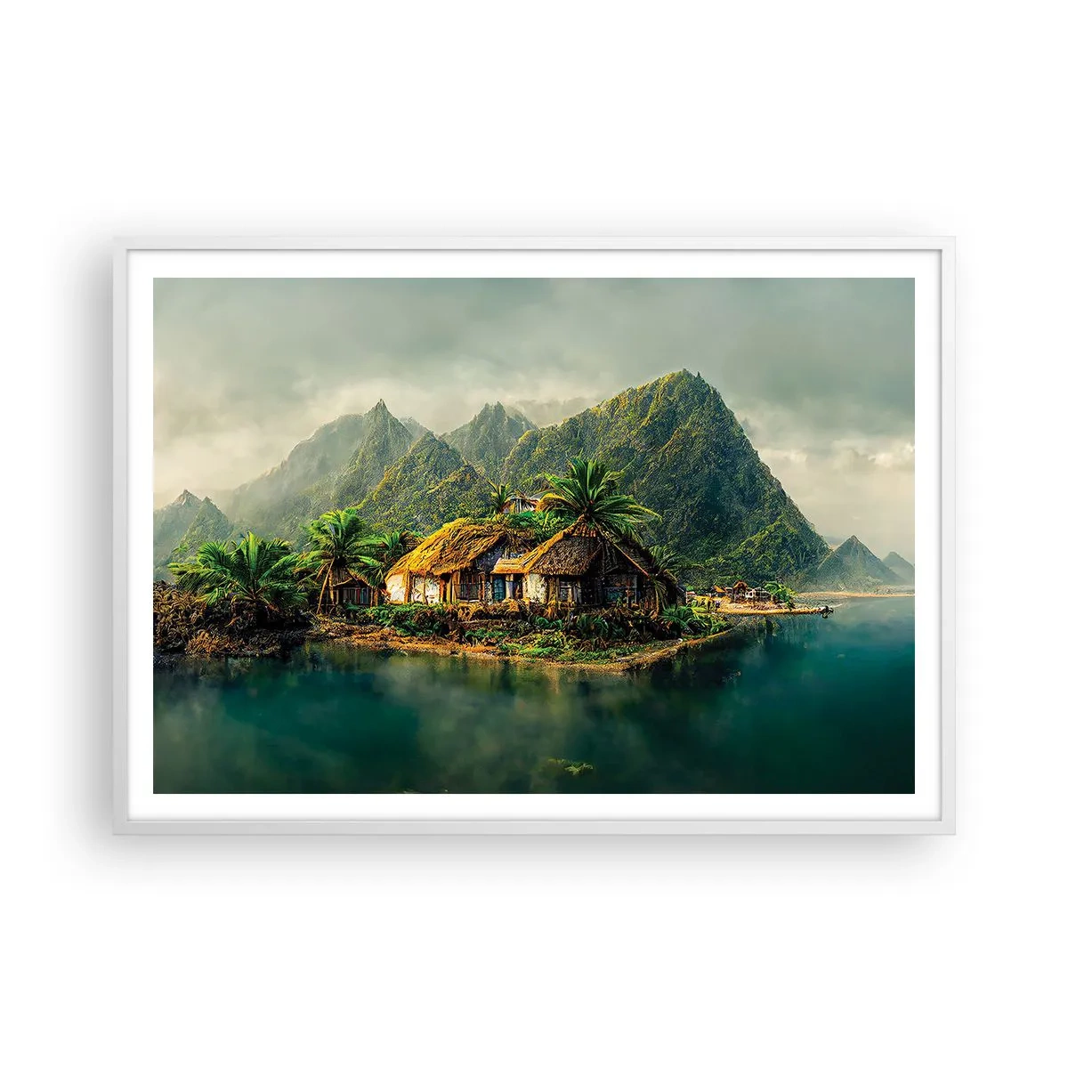 Poster în ramă albă - Paradisul tropical - 100x70 cm