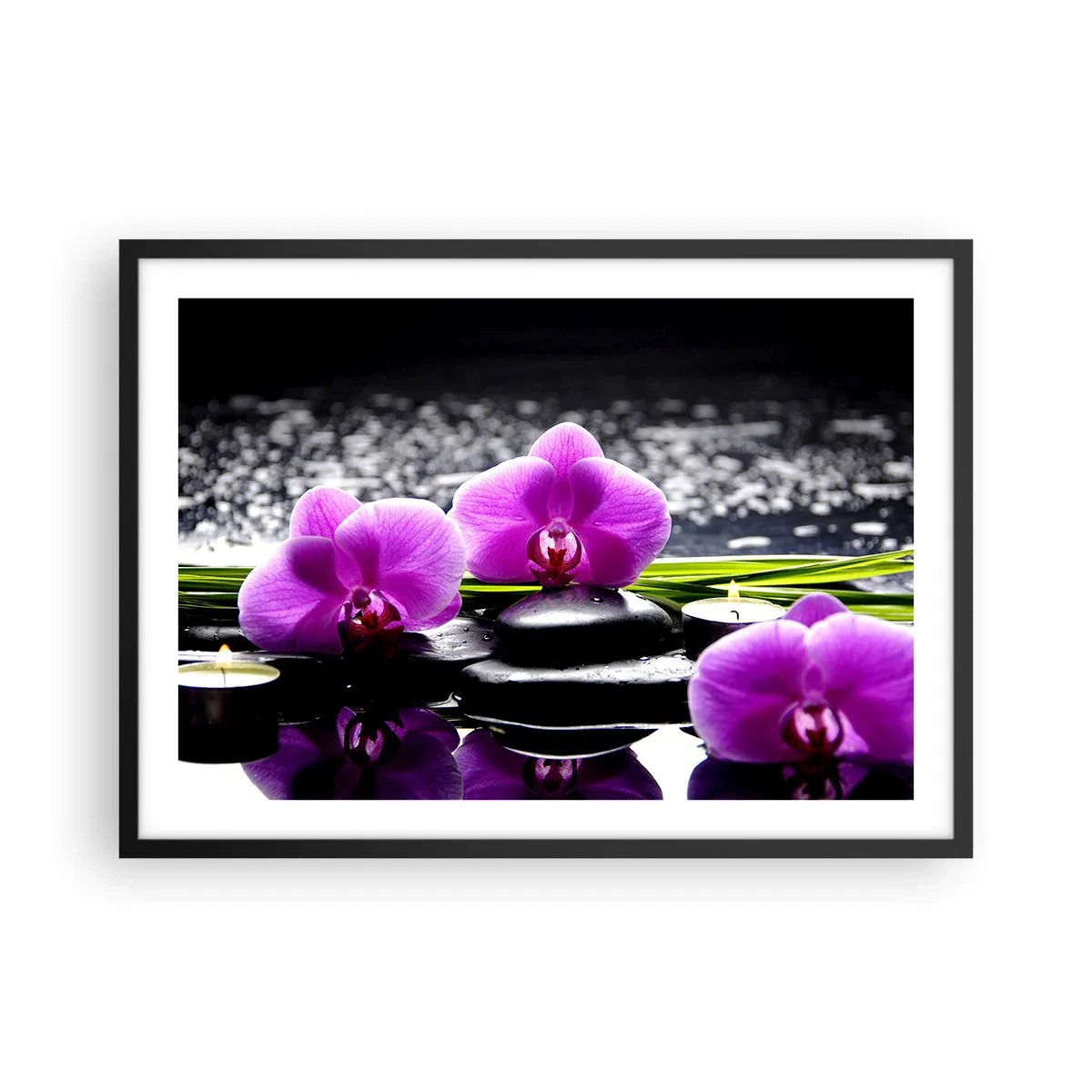 Poster în ramă neagră - Să te scufunzi în pace și liniște - 70x50 cm