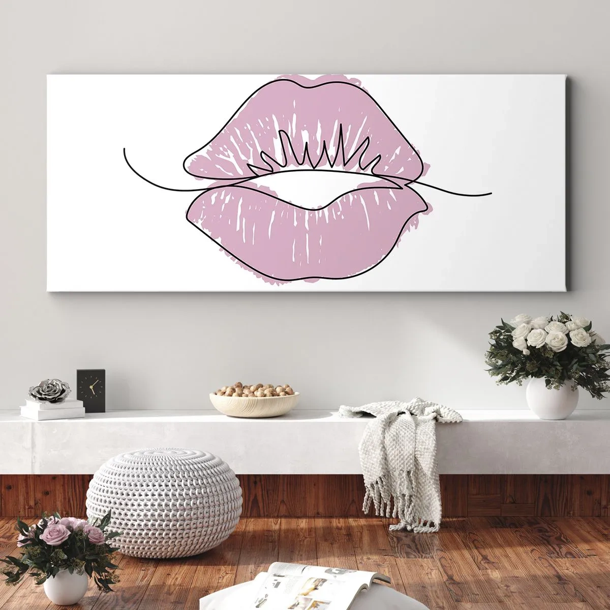 Tablou pe pânză - Vrei un sărut? - 100x40 cm