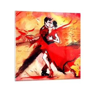 Tablou pe sticlă - Ritmul pasiunii purpuriu - 50x50 cm