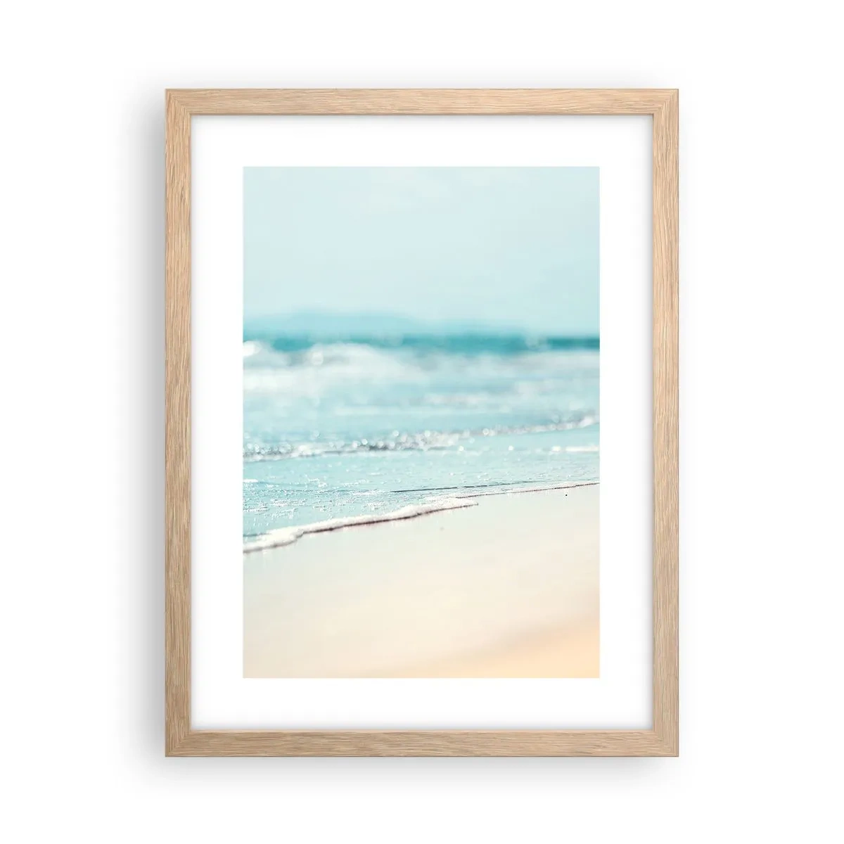Poster în ramă de stejar deschis - Căldură și zgomotul valurilor - 30x40 cm