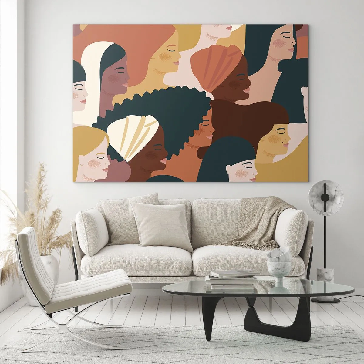Tablou pe sticlă - Numai feminitate - 120x80 cm