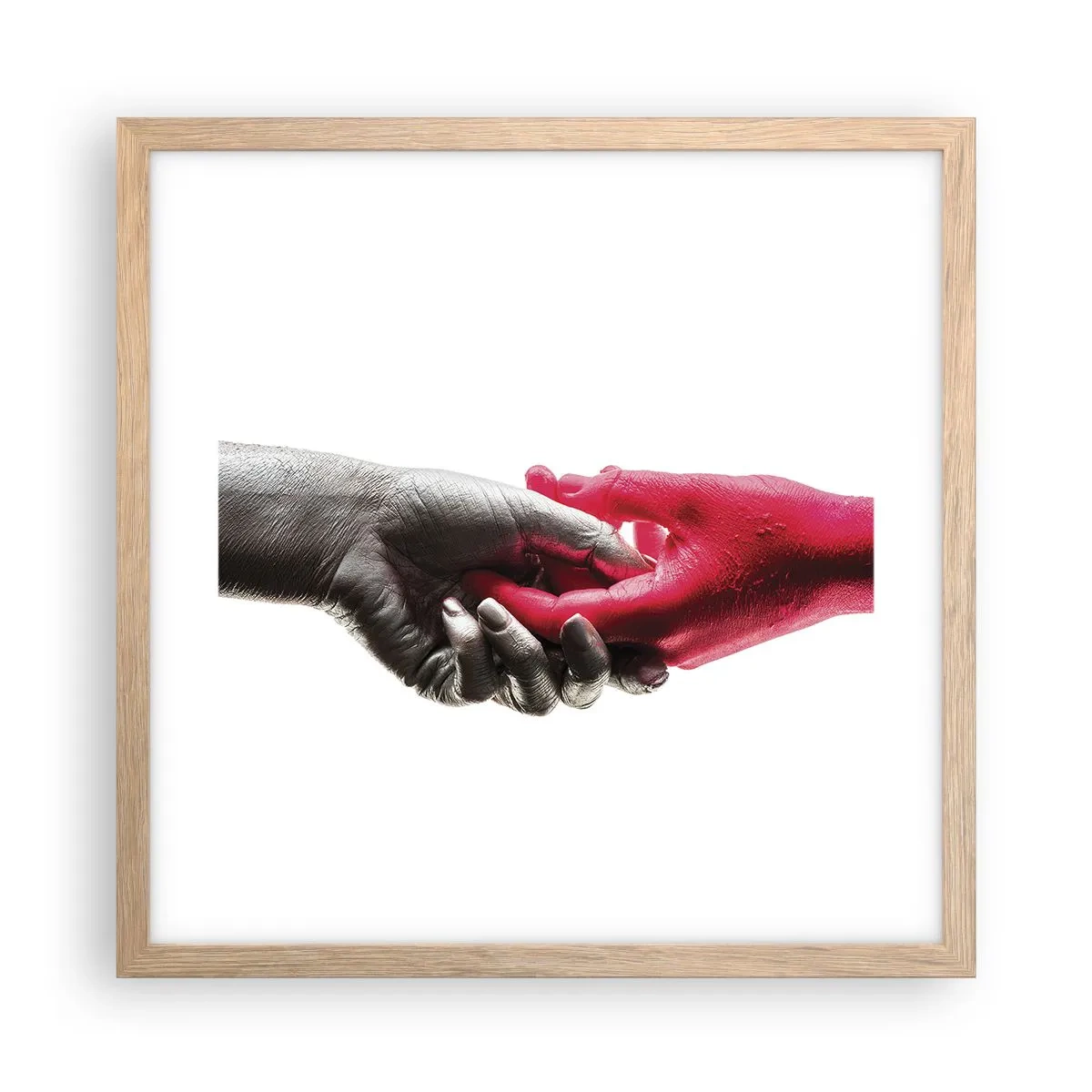 Poster în ramă de stejar deschis - Împreună, deși diferiți - 40x40 cm