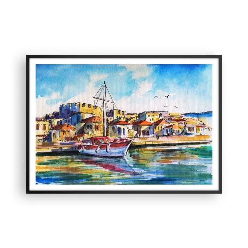 Poster în ramă neagră - Curcubeu după-amiază - 100x70 cm