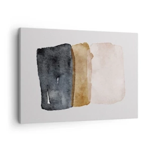 Tablou pe pânză Canvas - O compoziție minimalistă formată din trei dreptunghiuri în nuanțe pământii. - 70x50cm - Compoziția culorilor pământului - Decorațiune modernă pentru perete pentru living și dormitor ARTTOR