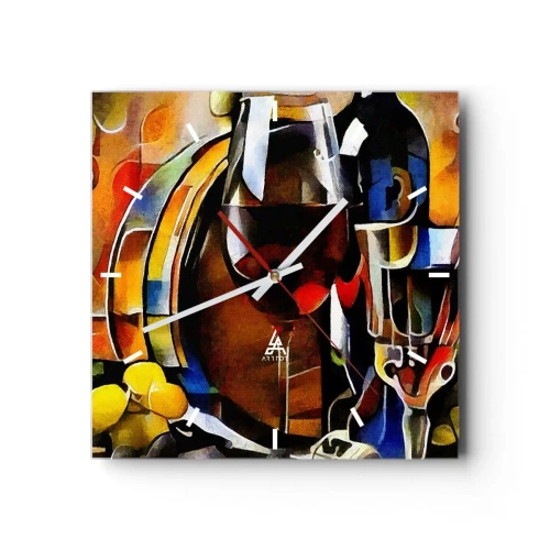 Ceas de perete - Ceas pe sticlă - Și lumea devine mai colorată - 30x30 cm