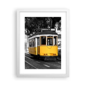 Poster în ramă albă - Sună fado în fundal - 30x40 cm