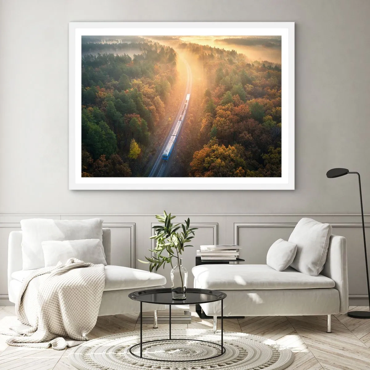 Poster în ramă albă - Călătorie de toamnă - 40x30 cm