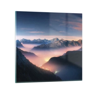 Tablou pe sticlă - Lumină în văi - 30x30 cm