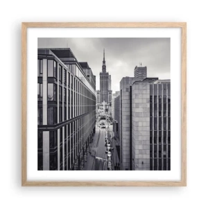 Poster în ramă de stejar deschis - Vale citadină din Varșovia - 50x50 cm