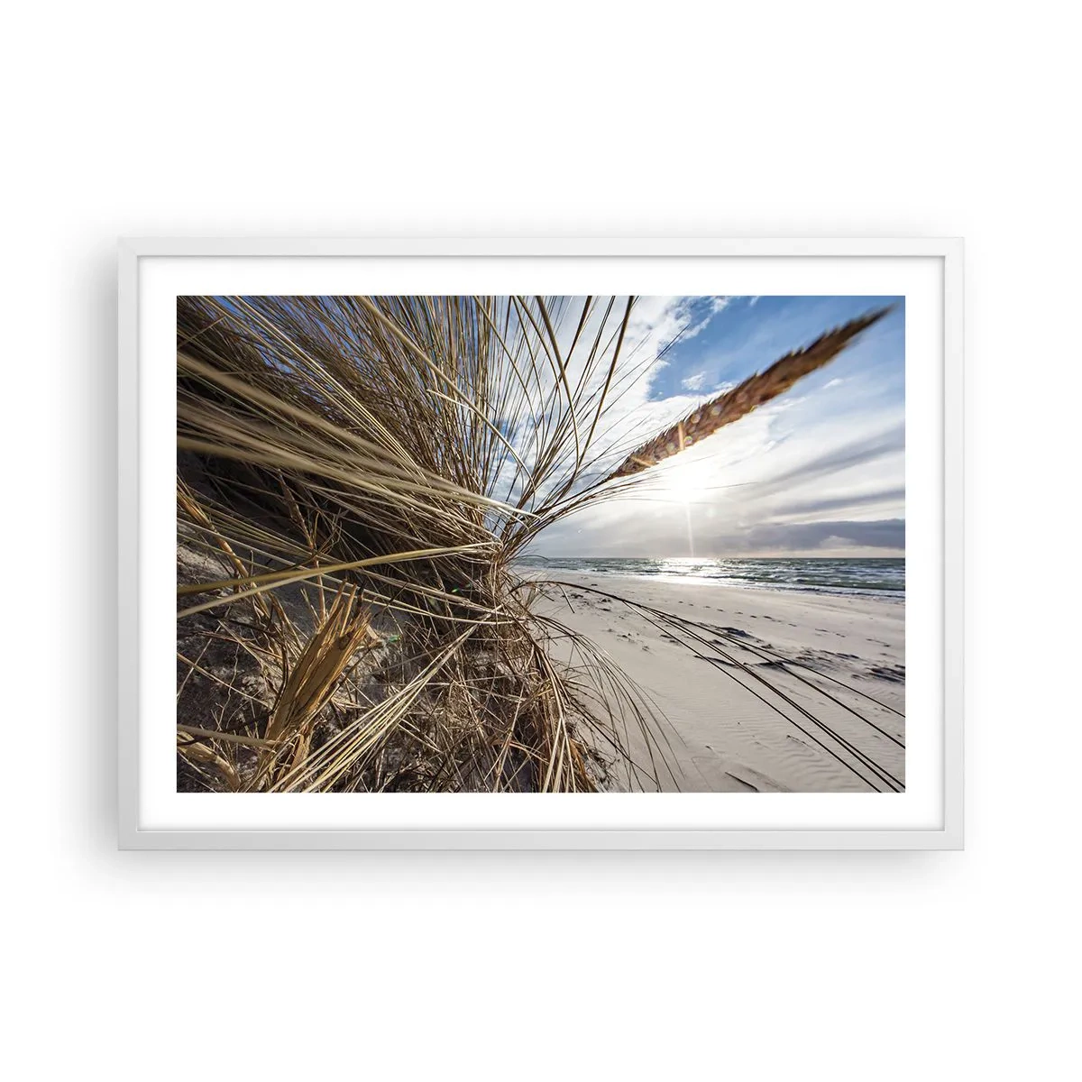 Poster în ramă albă - O întâlnire a elementelor - 70x50 cm