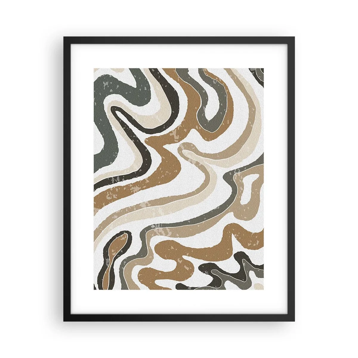 Poster în ramă neagră - Meandrele culorilor pământului - 40x50 cm