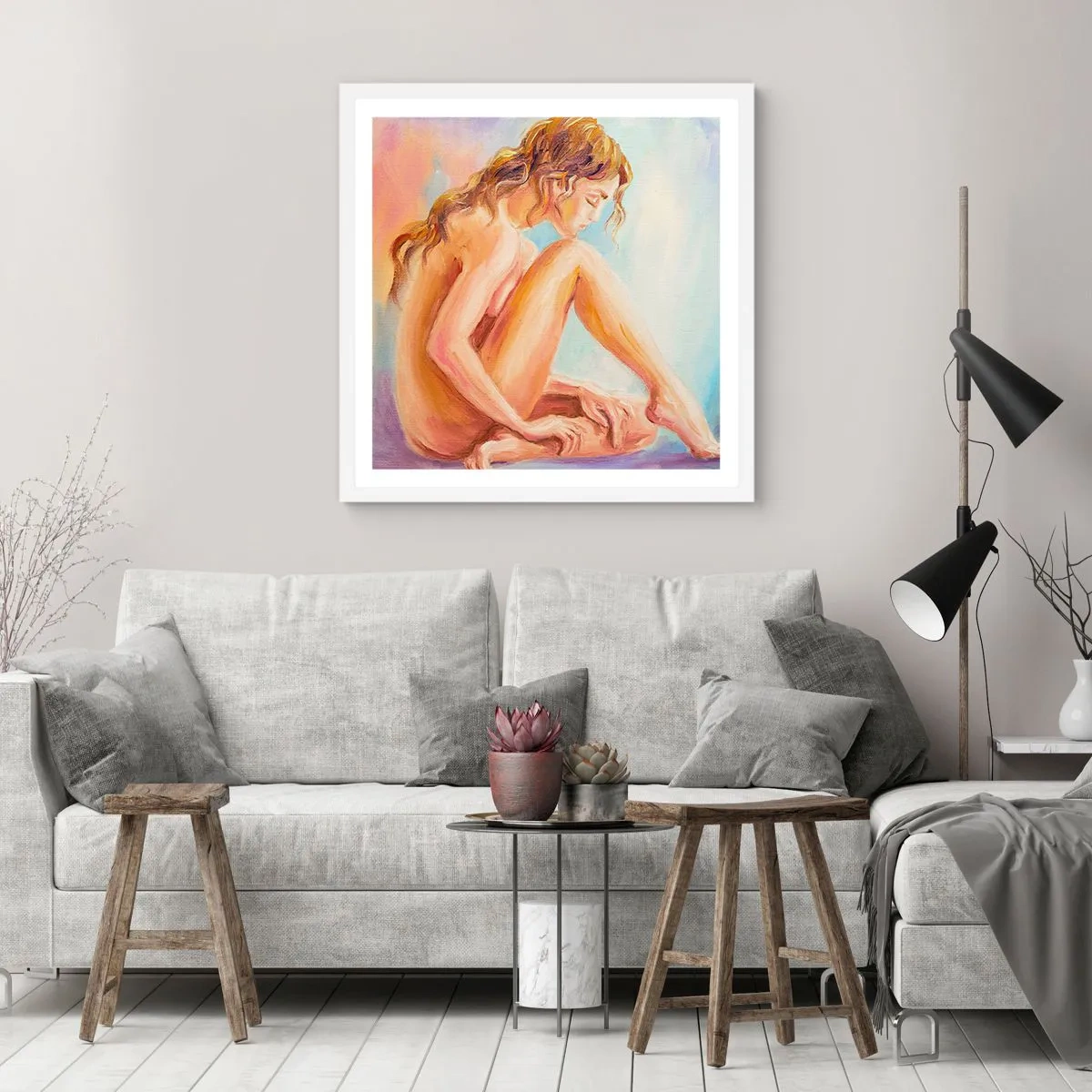 Poster în ramă albă - Gest de tinerețe - 30x30 cm