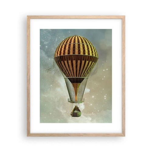 Poster în ramă de stejar deschis - Zboruri de pionierat - 40x50 cm