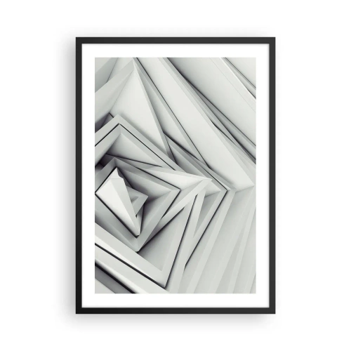 Poster în ramă neagră - Compoziție abstractă de triunghiuri geometrice în 3D - 50x70cm - Muguri cu unghiuri ascuțite - Decorațiune modernă pentru perete pentru living și dormitor ARTTOR