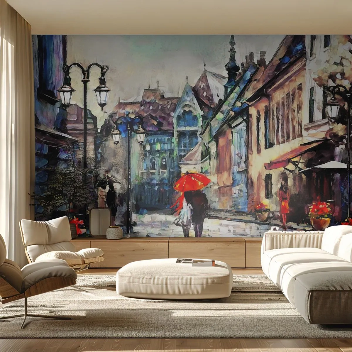 Tapet Standard Eco - Ploaie pentru doi - Oraș, Arhitectură, Oras vechi - 400x280 cm