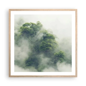 Poster în ramă de stejar deschis - Înfășurate în ceață - 60x60 cm