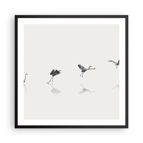Poster în ramă neagră - Patru pași simpli - 60x60 cm