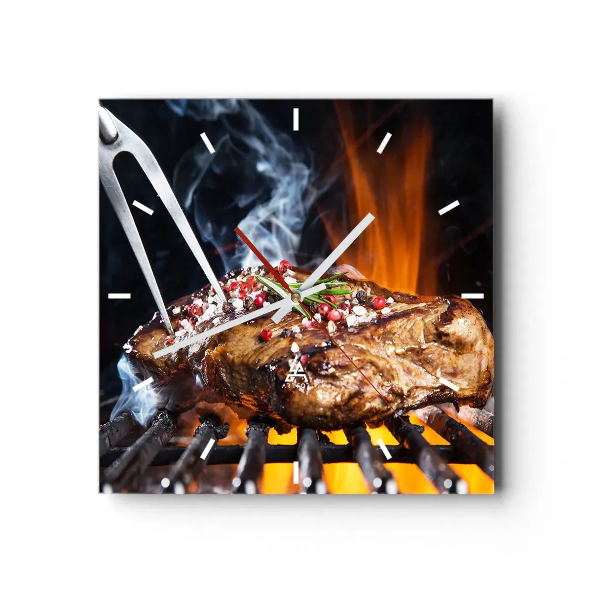 Ceas de perete - Ceas pe sticlă - Suculente și parfumate - 30x30 cm