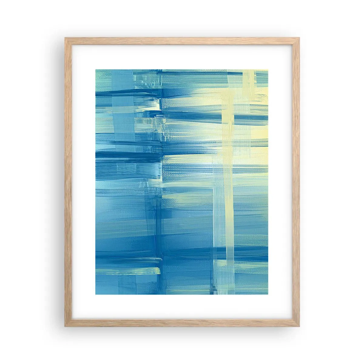 Poster în ramă de stejar deschis - Compoziție în turcoaz - 40x50 cm