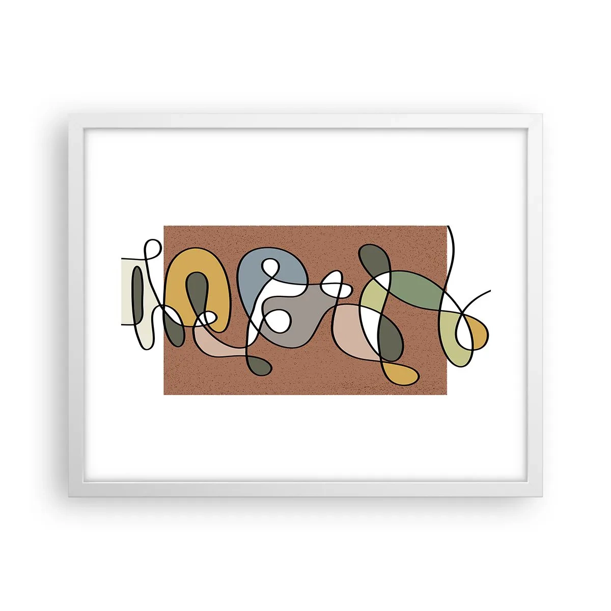 Poster în ramă albă - Abstracția care merită un zâmbet - 50x40 cm