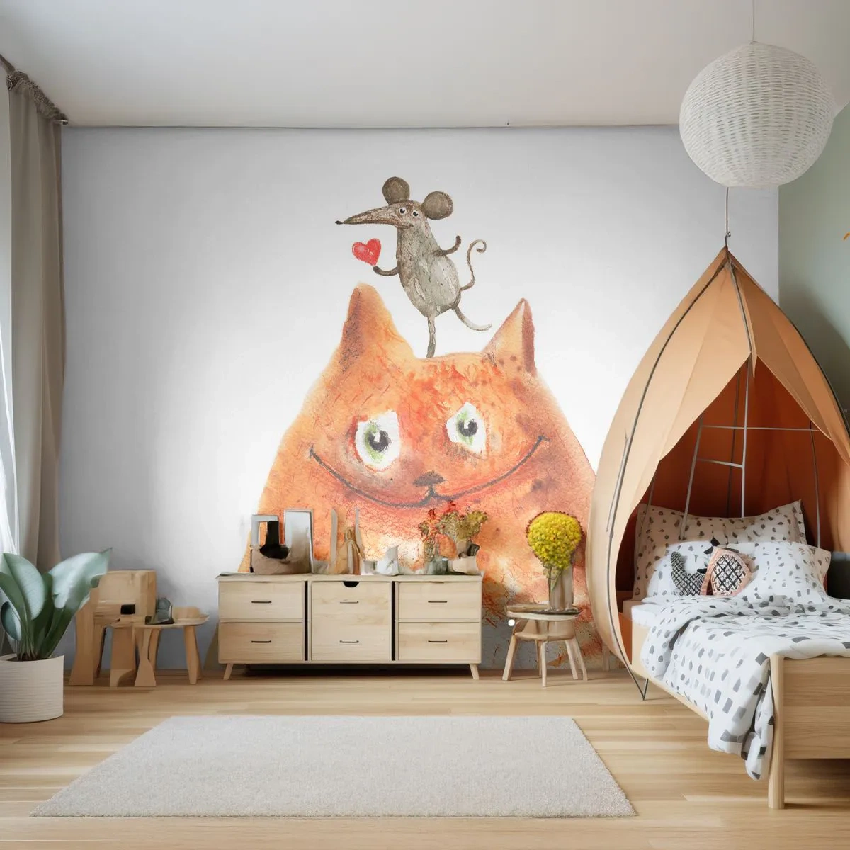 Tapet Standard Eco - Paradoxurile iubirii - Pentru copii, Mouse, Pisică - 200x140 cm