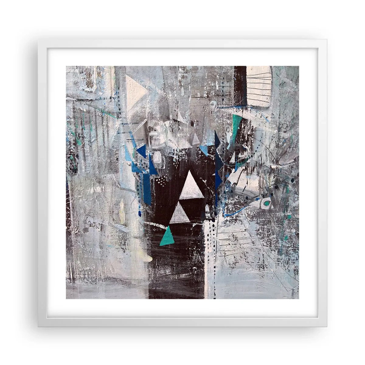 Poster în ramă albă - Ordinea superioară a triunghiurilor - 50x50 cm