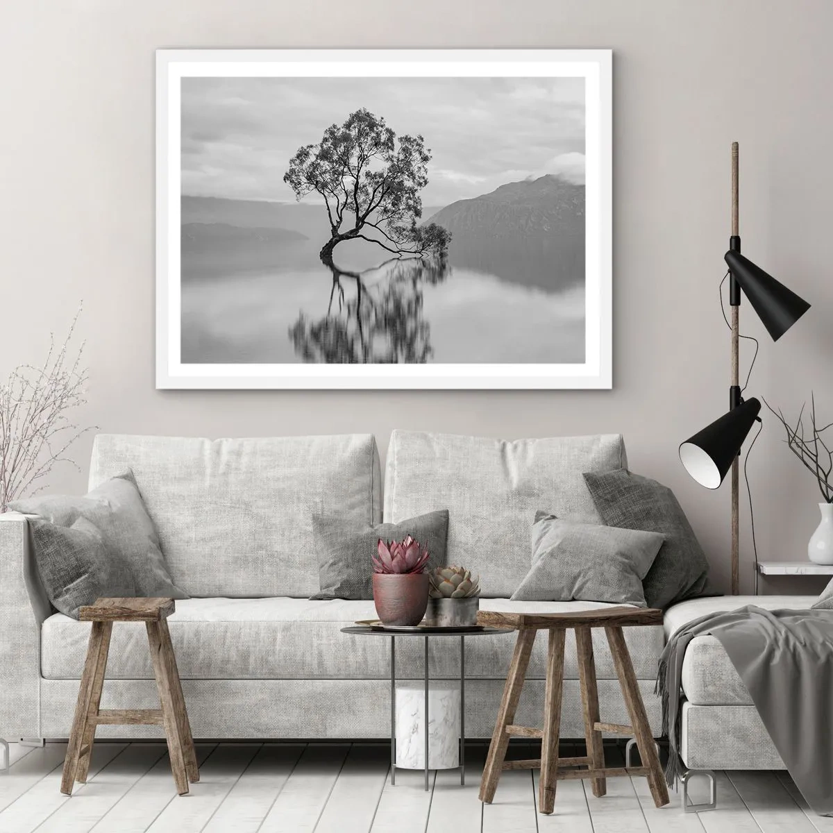 Poster în ramă albă - Există o țară - 50x40 cm