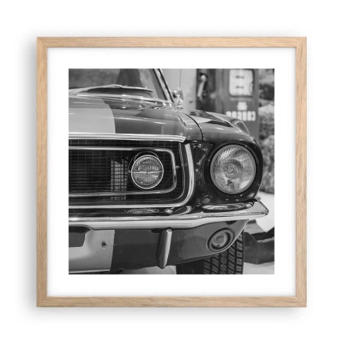Poster în ramă de stejar deschis - Condus dur - 40x40 cm