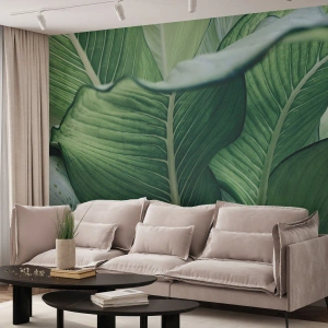Fototapetă personalizată Standard Eco - Viață intensă în verde - Frunze, Exotic, Botanic