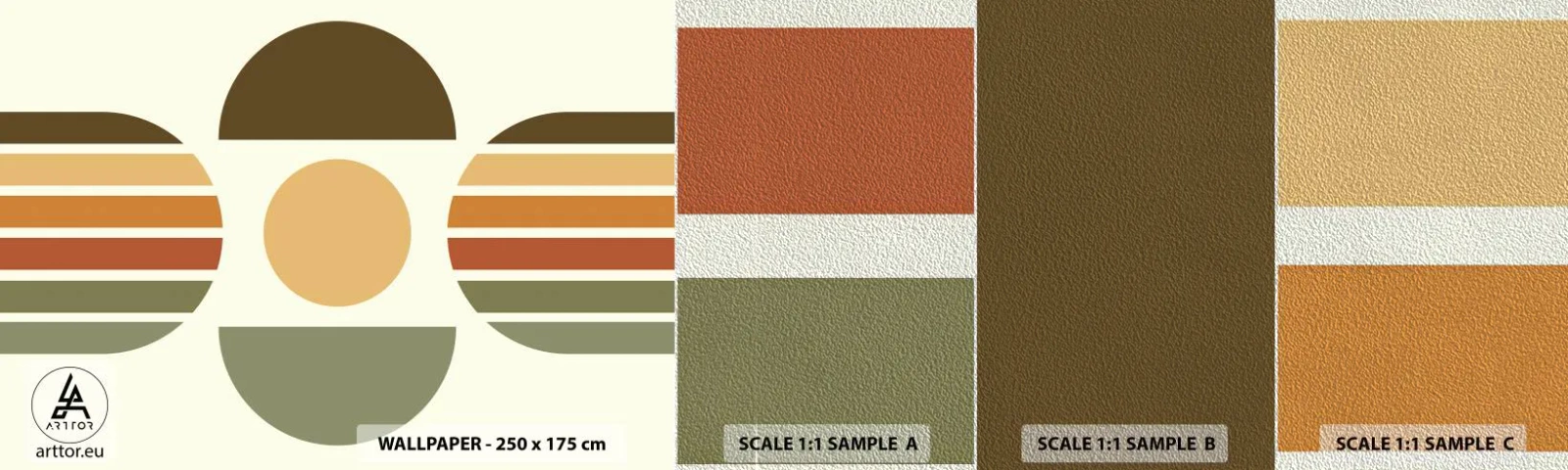 Mostră tapet Premium Sand - În culorile pământului - Abstracția, Bucată, Grafică - 100x30 cm