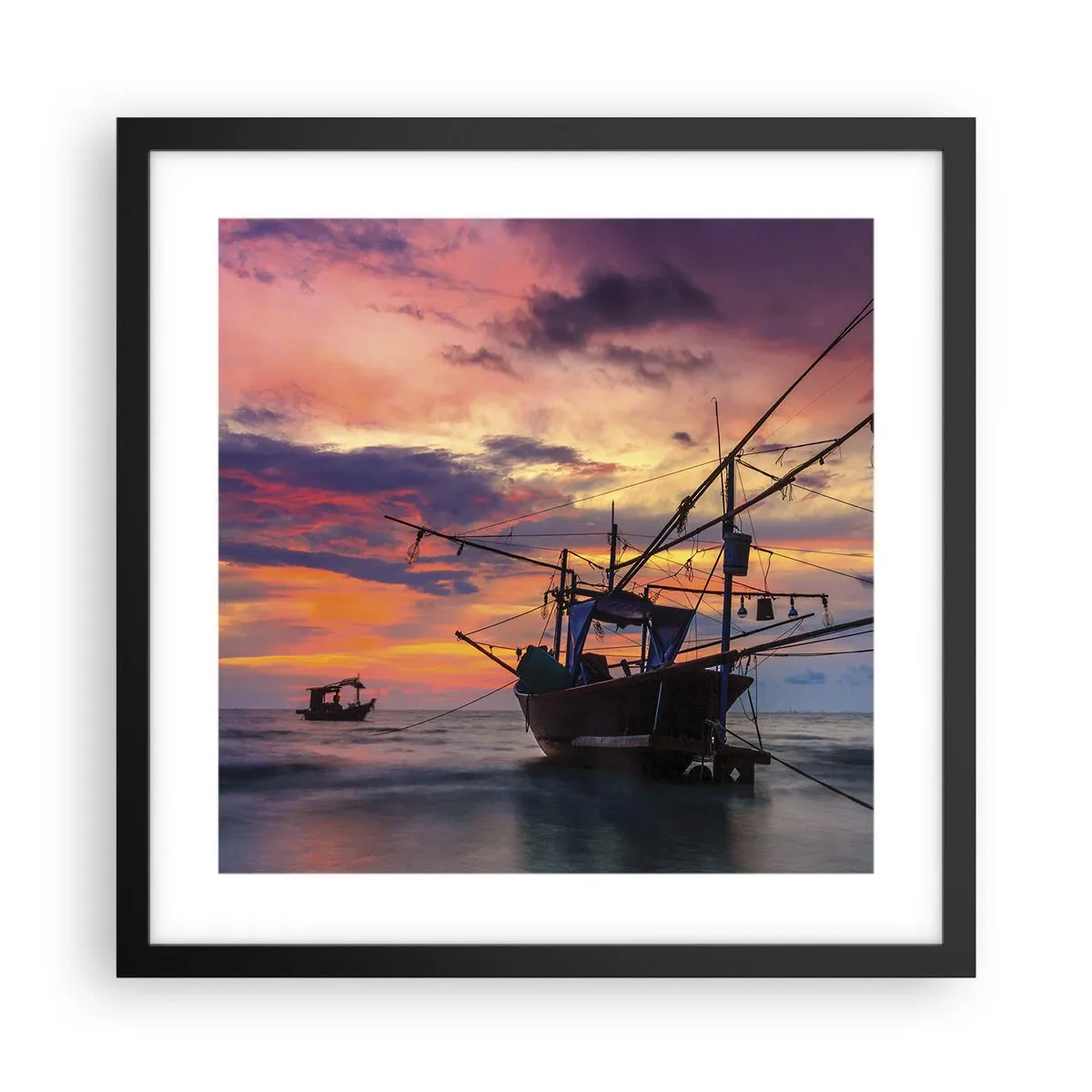 Poster în ramă neagră - O seară exotică - 40x40 cm