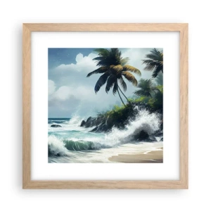 Poster în ramă de stejar deschis - Pe un țărm tropical - 30x30 cm