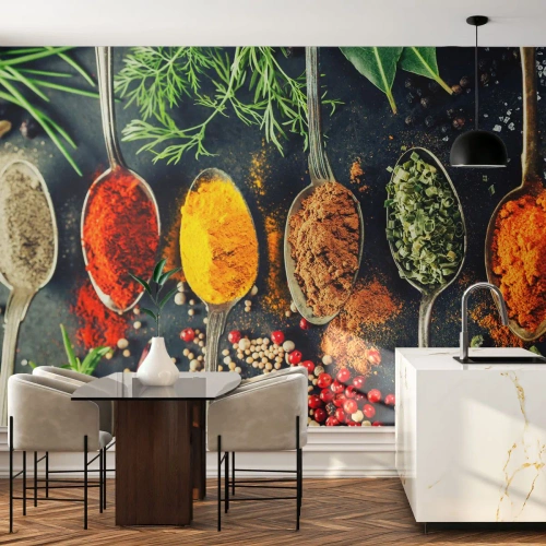 Tapet Premium Sand - Magie culinară - Condimente, Ierburi, Bucătărie - 250x175 cm