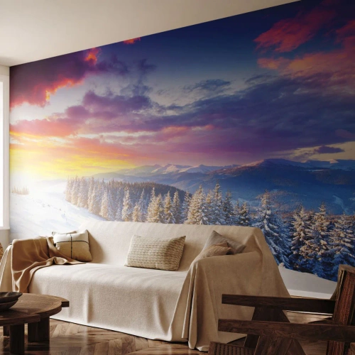 Tapet Premium Sand - În plină zi - Peisaj, Munţi, Iarnă - 100x70 cm