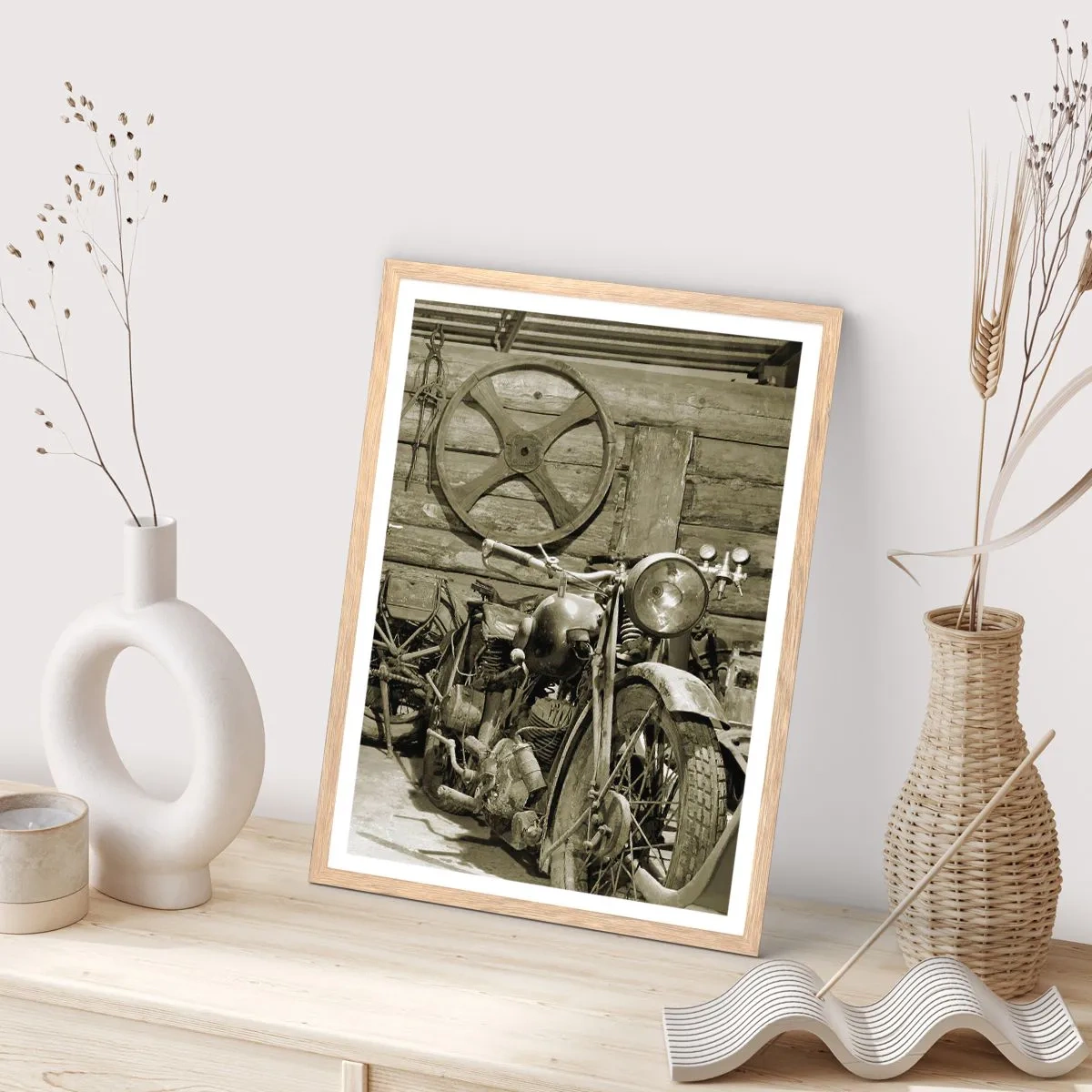 Poster în ramă de stejar deschis - În șopronul unchiului Vlad - 50x70 cm