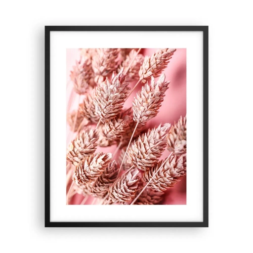 Poster în ramă neagră - Cascadă florală în roz - 40x50 cm