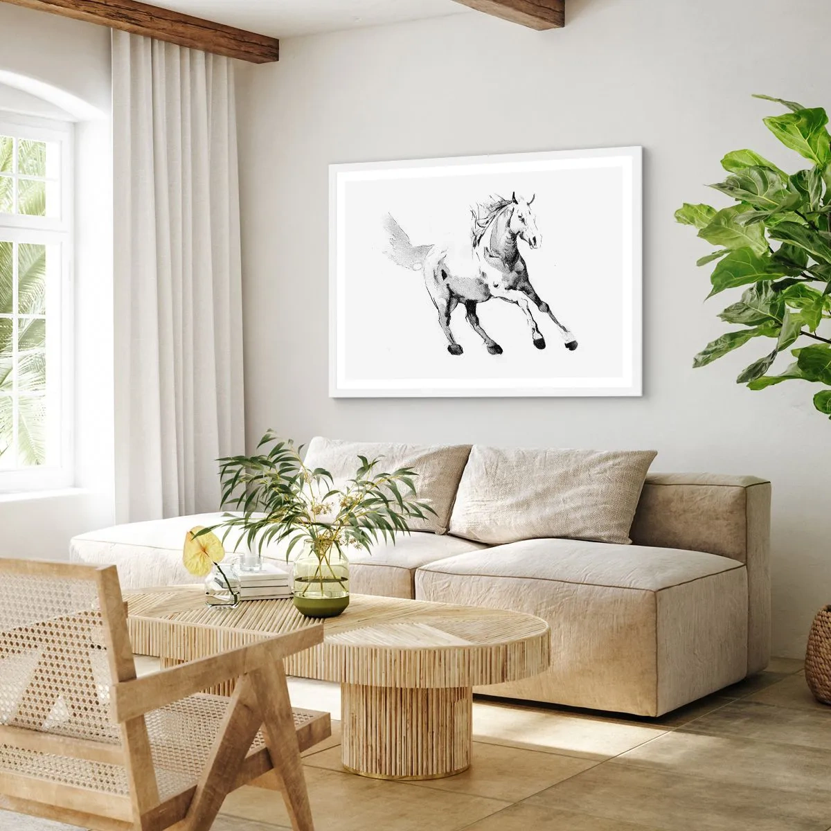 Poster în ramă albă - Suflet neîmblânzit - 100x70 cm