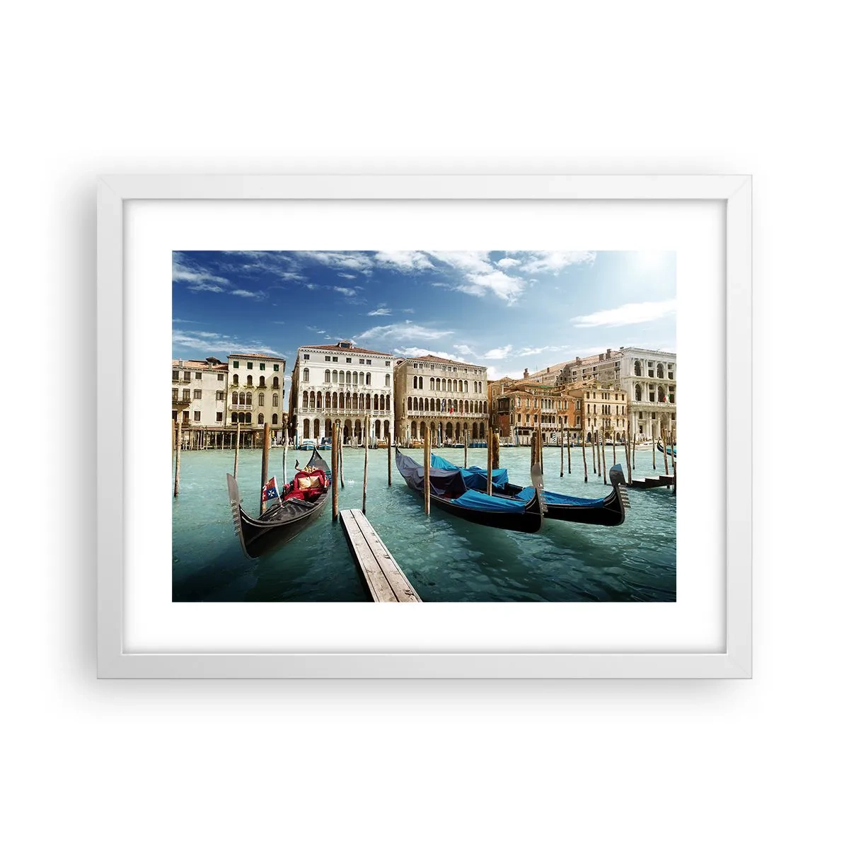 Poster în ramă albă - Palate în albastru - 40x30 cm