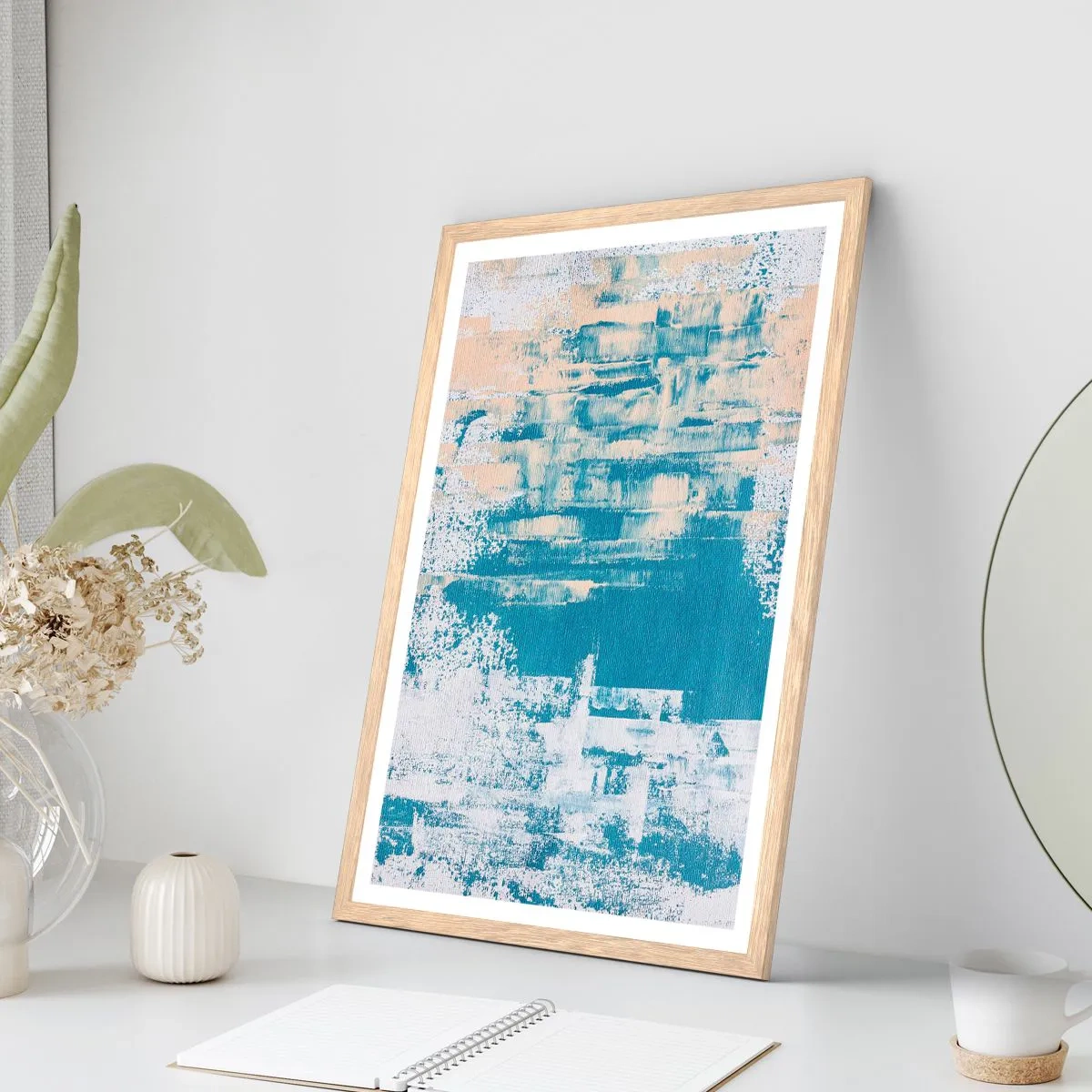 Poster în ramă de stejar deschis - Prin ţurţur de gheață - 61x91 cm