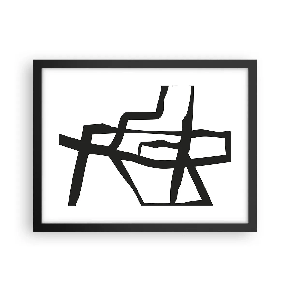 Poster în ramă neagră - Construcție în alb și negru - 40x30 cm