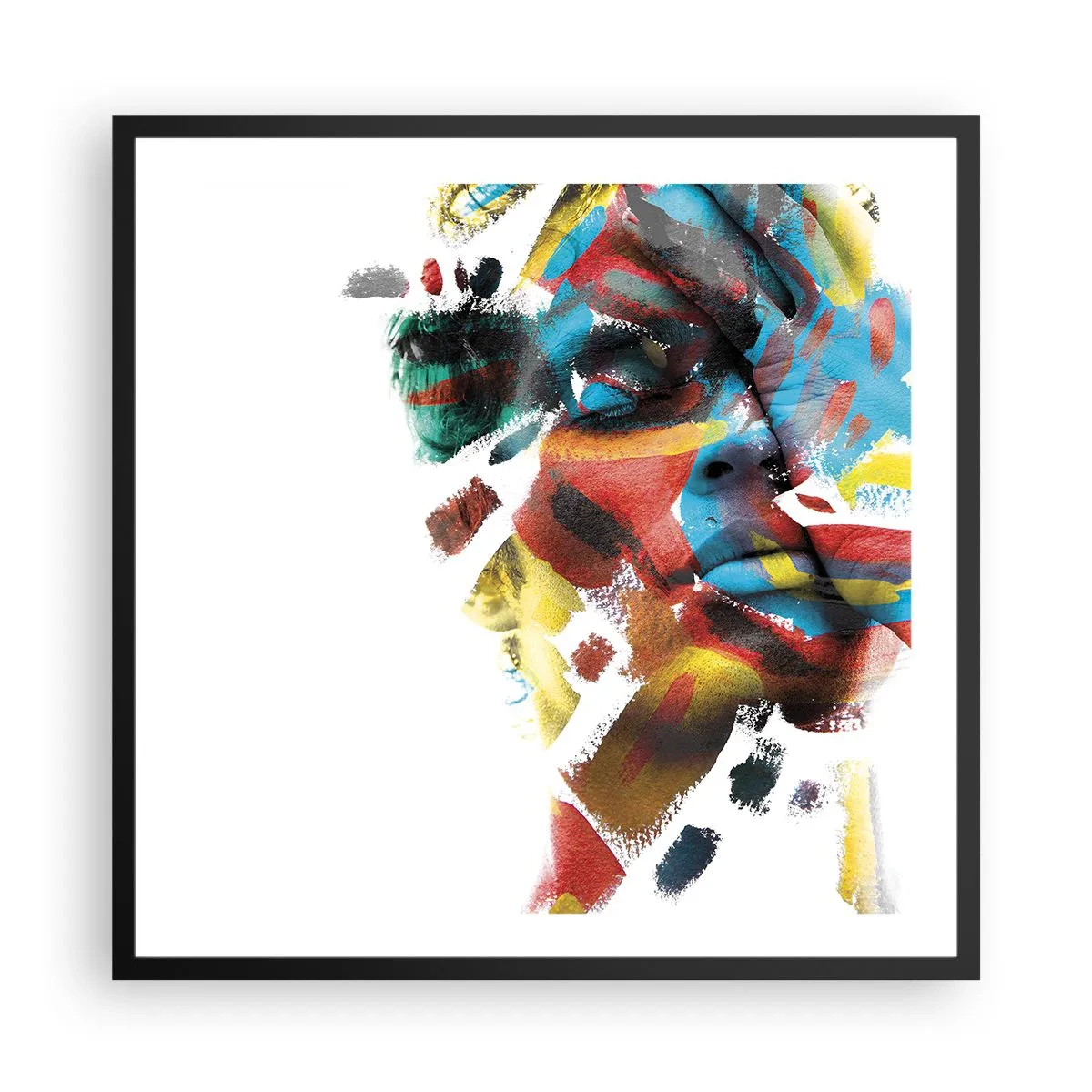 Poster în ramă neagră - Personalitate colorată - 60x60 cm