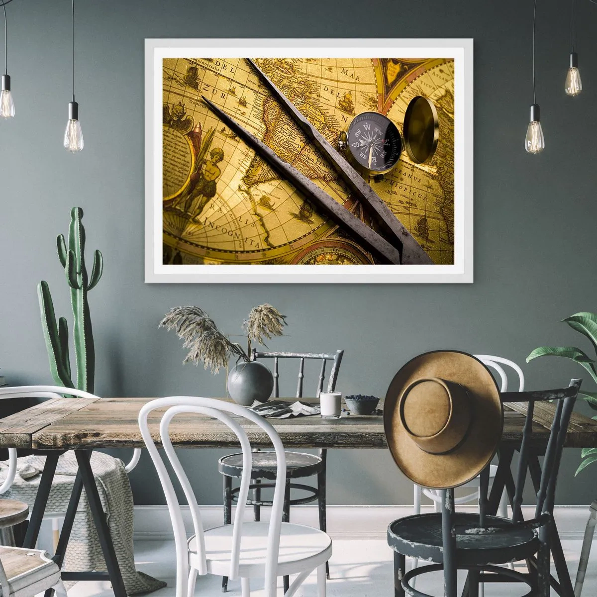 Poster în ramă albă - Unde sunt aceste comori? - 70x50 cm