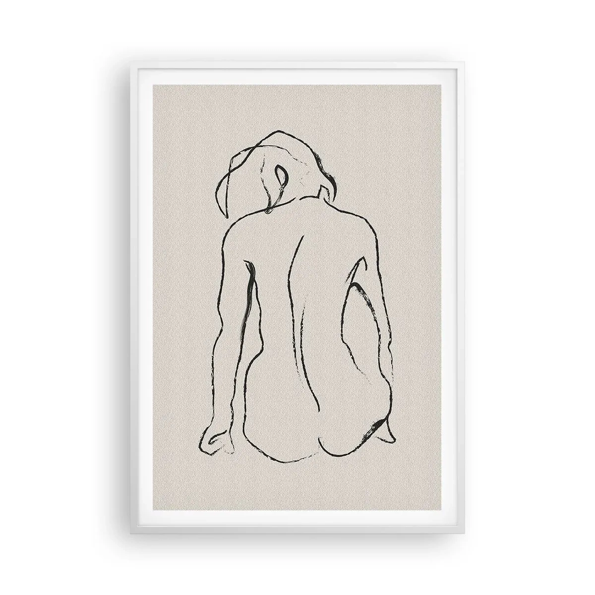 Poster în ramă albă - Nud de fată - 70x100 cm