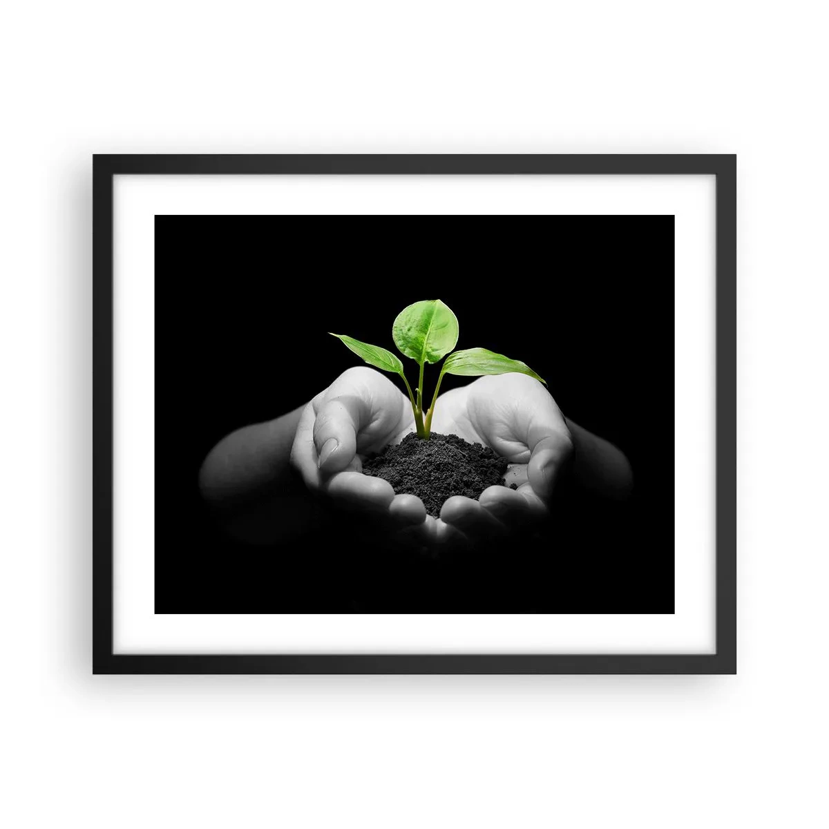 Poster în ramă neagră - Iubesc natura, o protejez - 50x40 cm