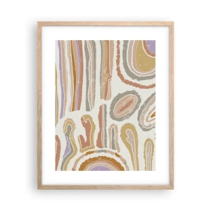 Poster în ramă de stejar deschis - Secțiuni colorate - 40x50 cm