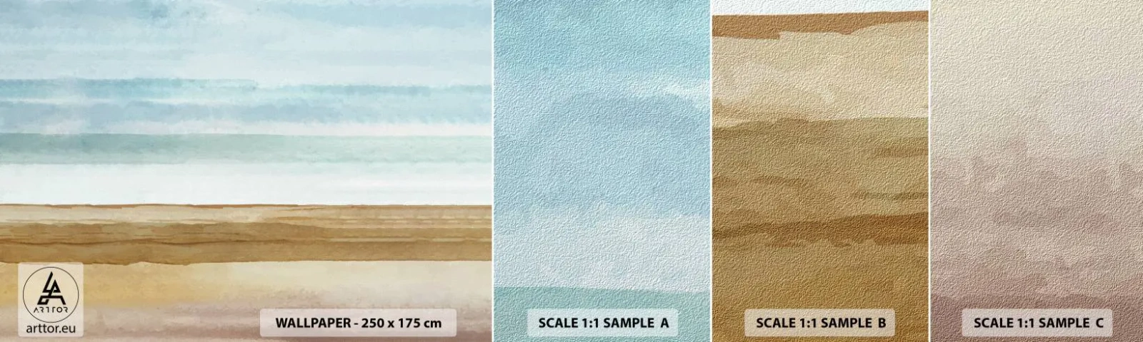 Mostră tapet autocolant Deluxe Sticker - Serenitate - Abstracția, Coasta, plajă - 100x30 cm