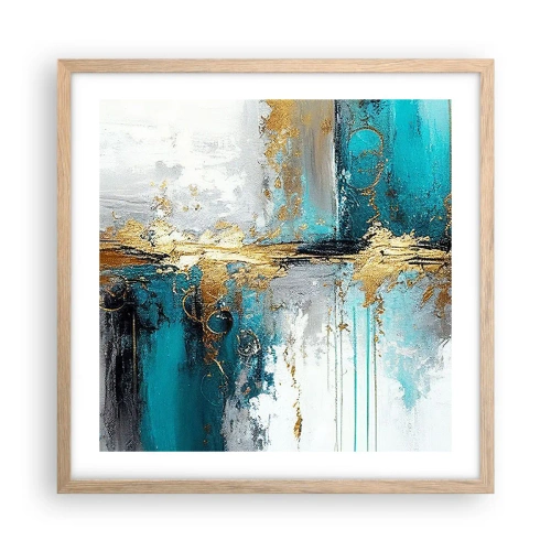 Poster în ramă de stejar deschis - Totul curge - 50x50 cm