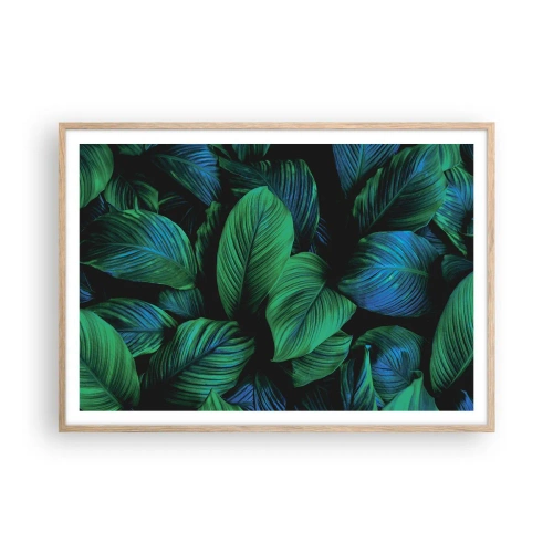 Poster în ramă de stejar deschis - Traficul verde - 100x70 cm